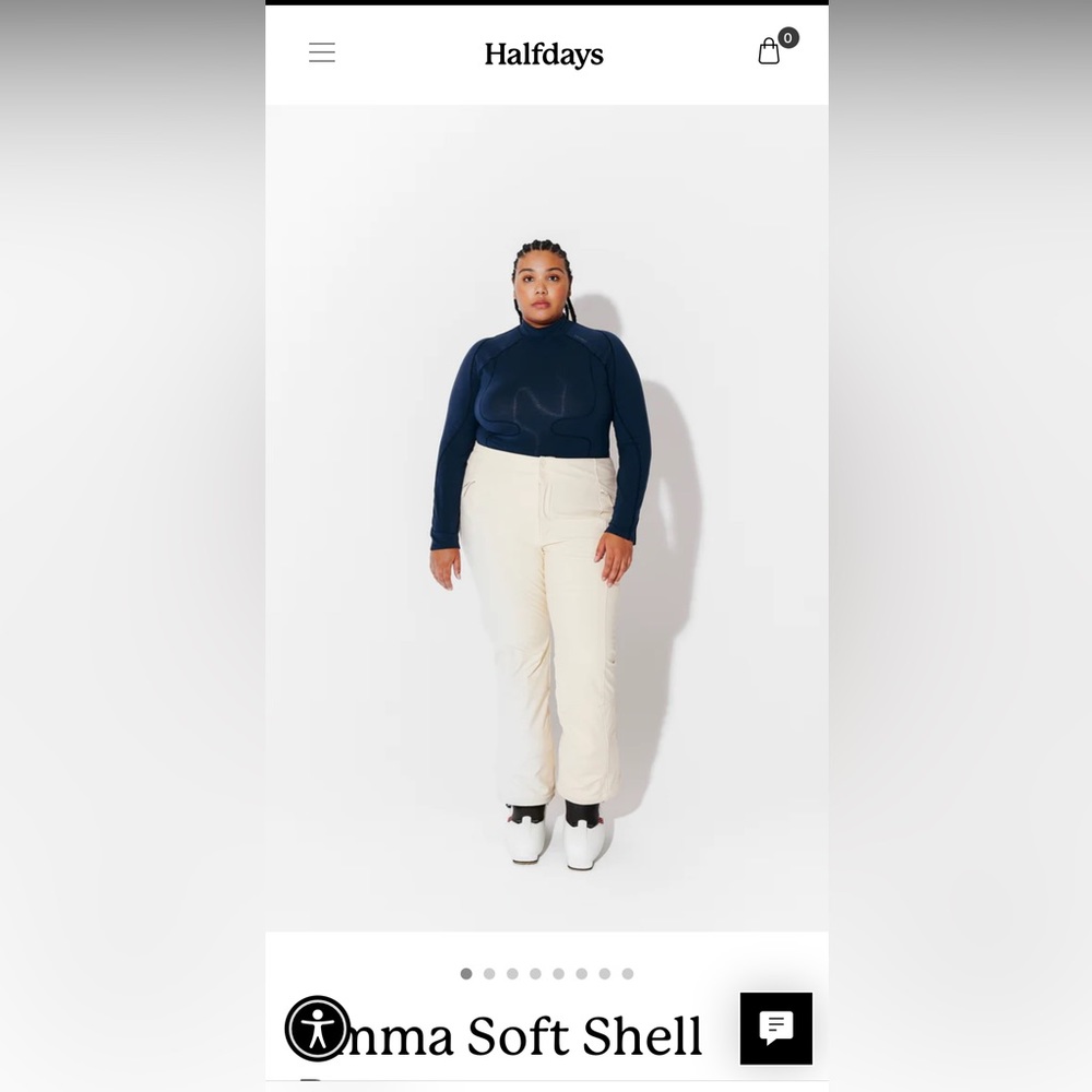 Halfdays Snow Pant Emma Soft shell pant in Oatmilk size small